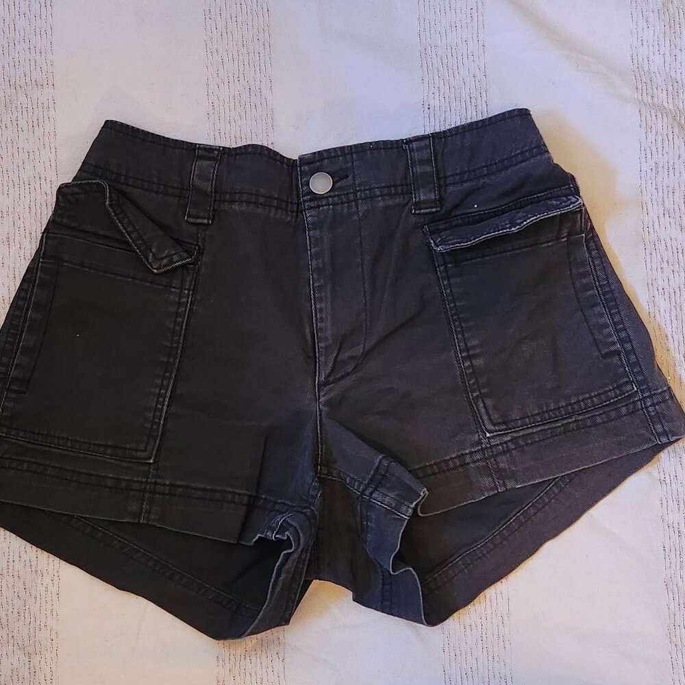 Old Navy Shorts Womens Size XS Black Cotton Blend Faded Distressed